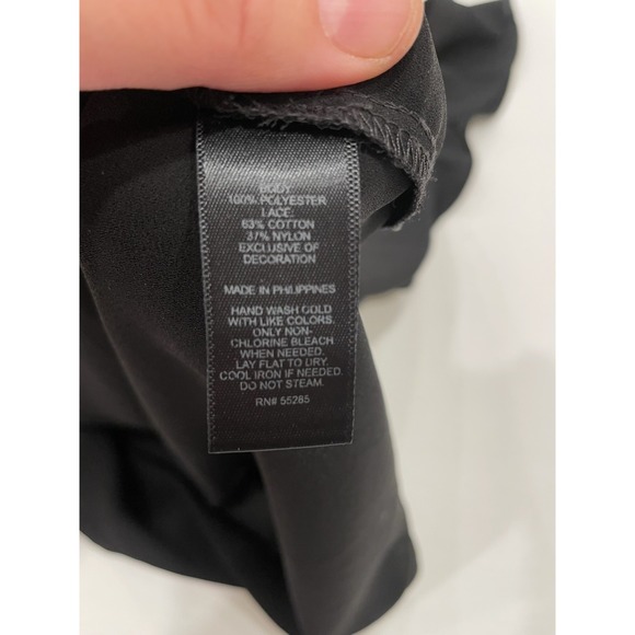 Express Sleeveless Black Ruffle Tank Top Shirt XS Women's Extra Small Career - Picture 7 of 7